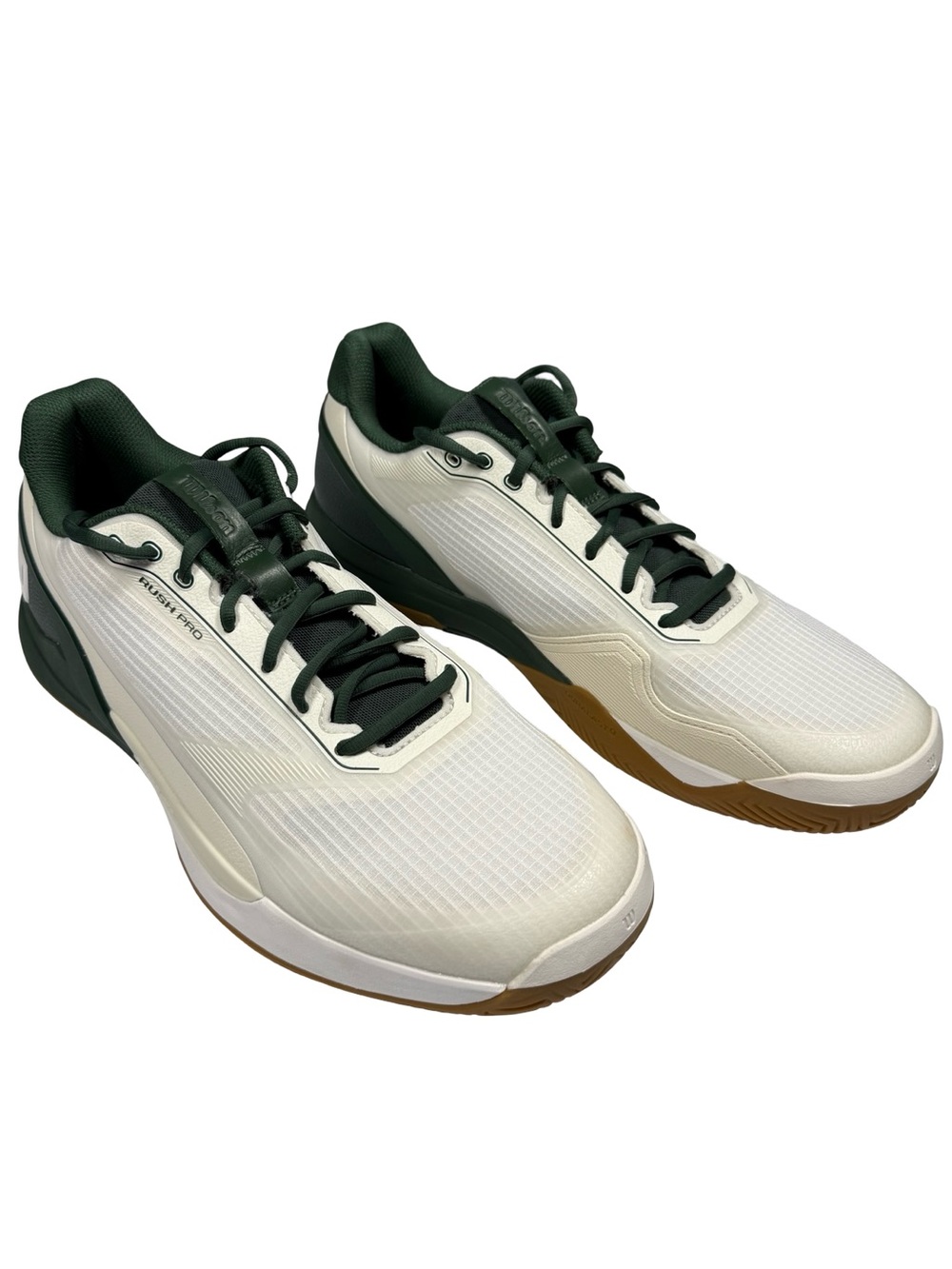 Wilson Rush Pro 5 Shoes Sz 13 Tennis pickleball White Green Gum WRS337180 Court